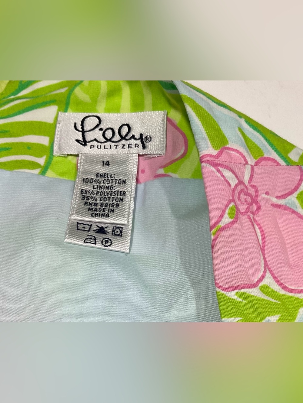 Lilly Pulitzer Tropical Floral Scallop Hem Skort Size 14 Pink Green Resort Golf - Picture 5 of 5